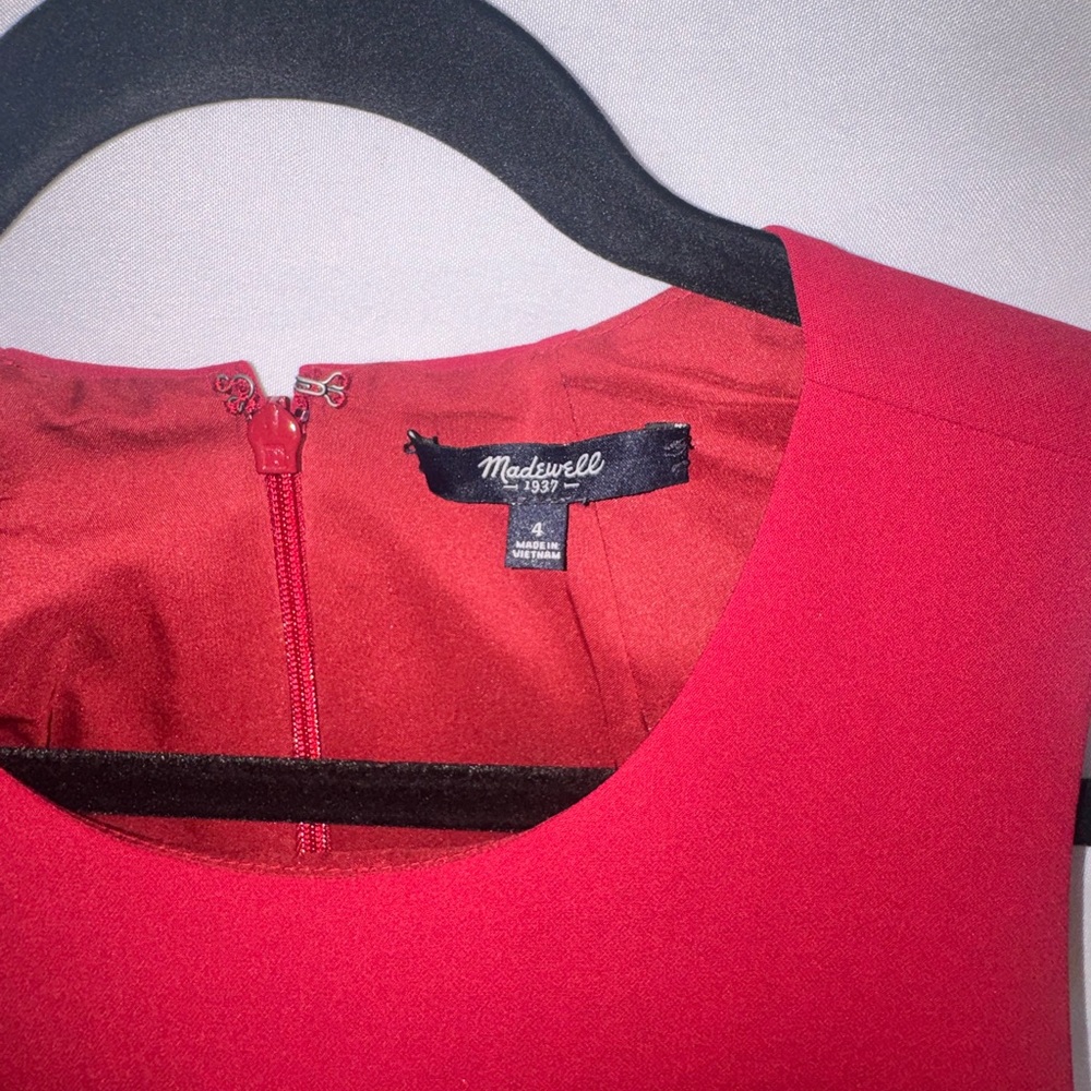 Madewell Sleeveless Burgundy Fit-and-Flare Midi Dress - Picture 5 of 7